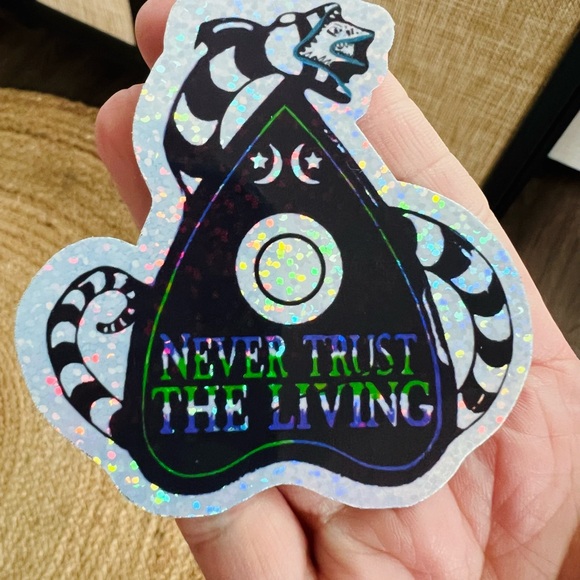 💚🖤 Beetlejuice sticker set of 5 spooky  holographic / glitter 🎃✨🖤👻 - Picture 11 of 11